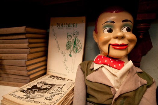 A working ventriloquist dummy.